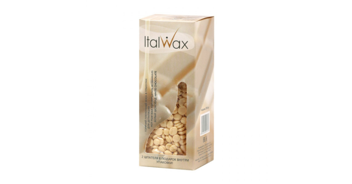Воск для депиляции в гранулах пленочный белый шоколад italwax италия 1 кг